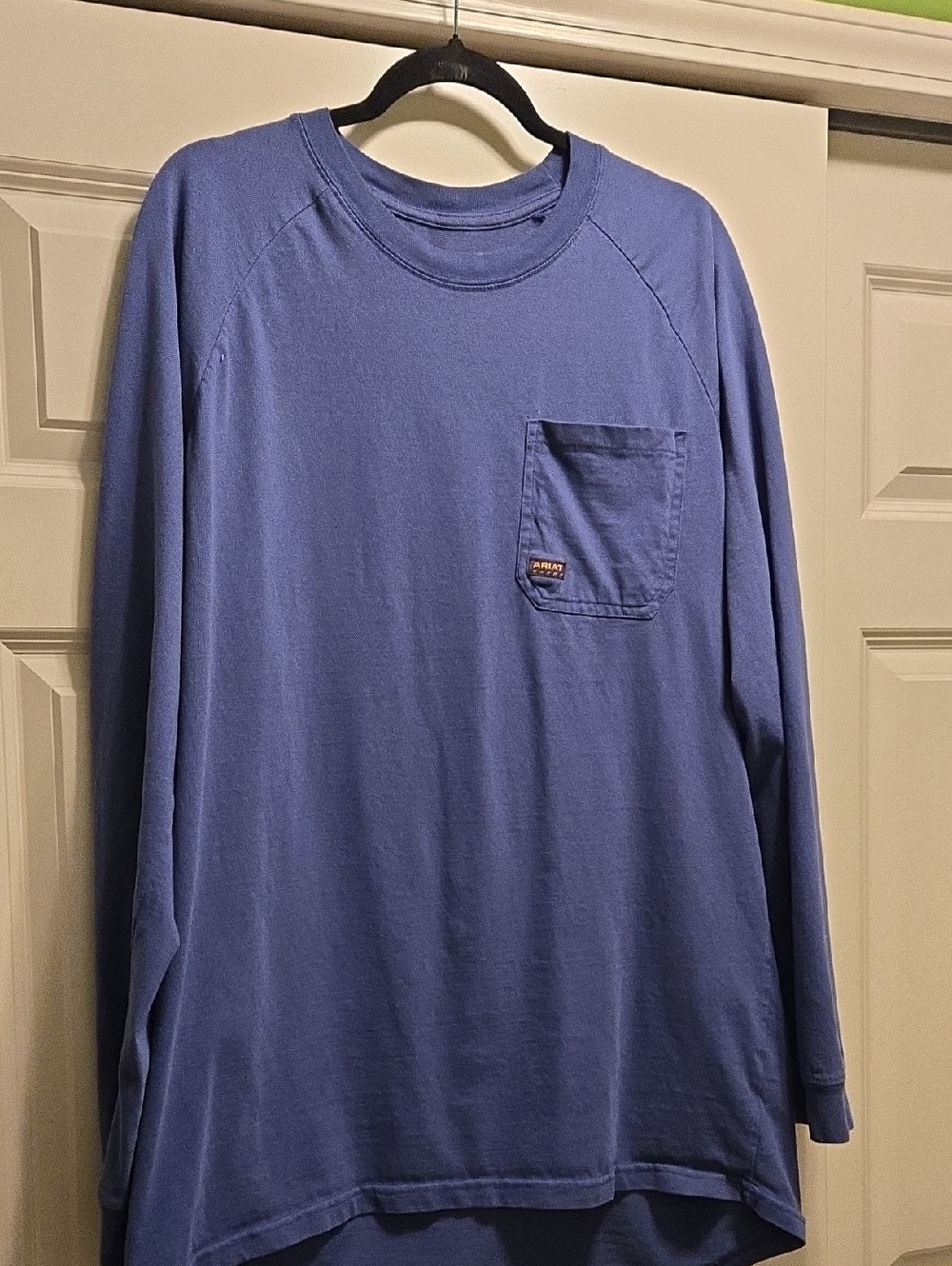 Ariat Work. Men's  Long Sleeve Pocket Shirt In Blue